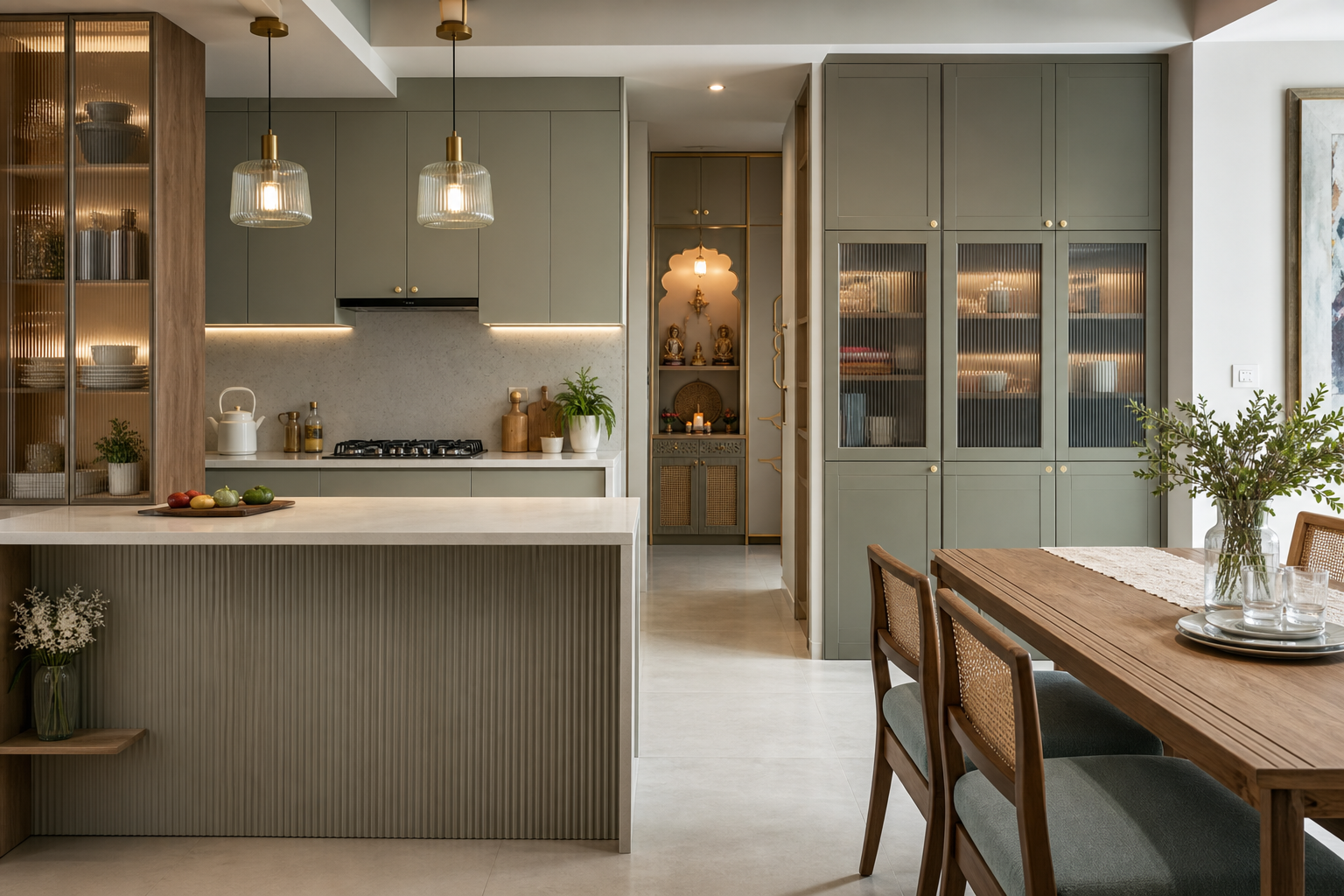 Modern modular kitchen interior